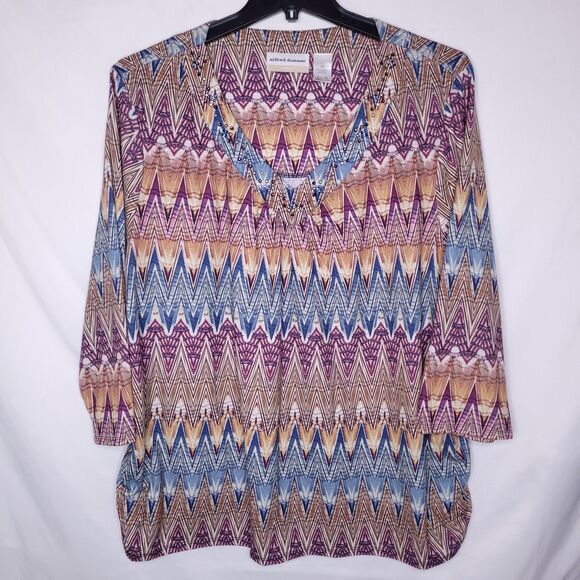 Alfred Dunner Top 3X Chevron Textured - Picture 1 of 10